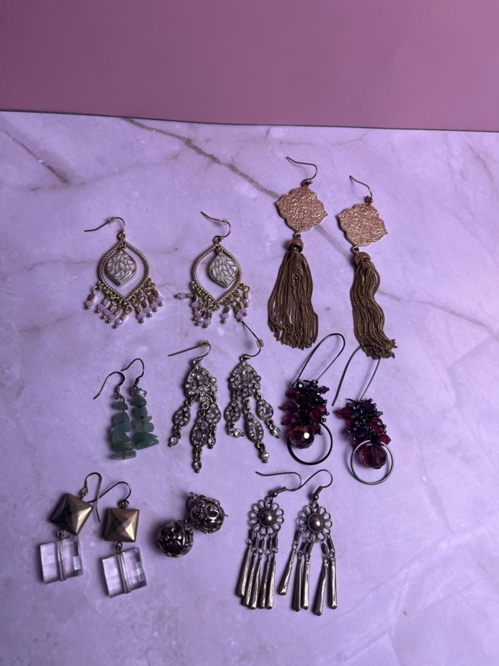 Mixed size earrings 8 pair total